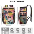 thumbnail image 4 of Vintage Boho Daisy Cooler Backpack - 20L Insulated Picnic Backpack with Mesh Side Pockets for Extra Storage, 4 of 6