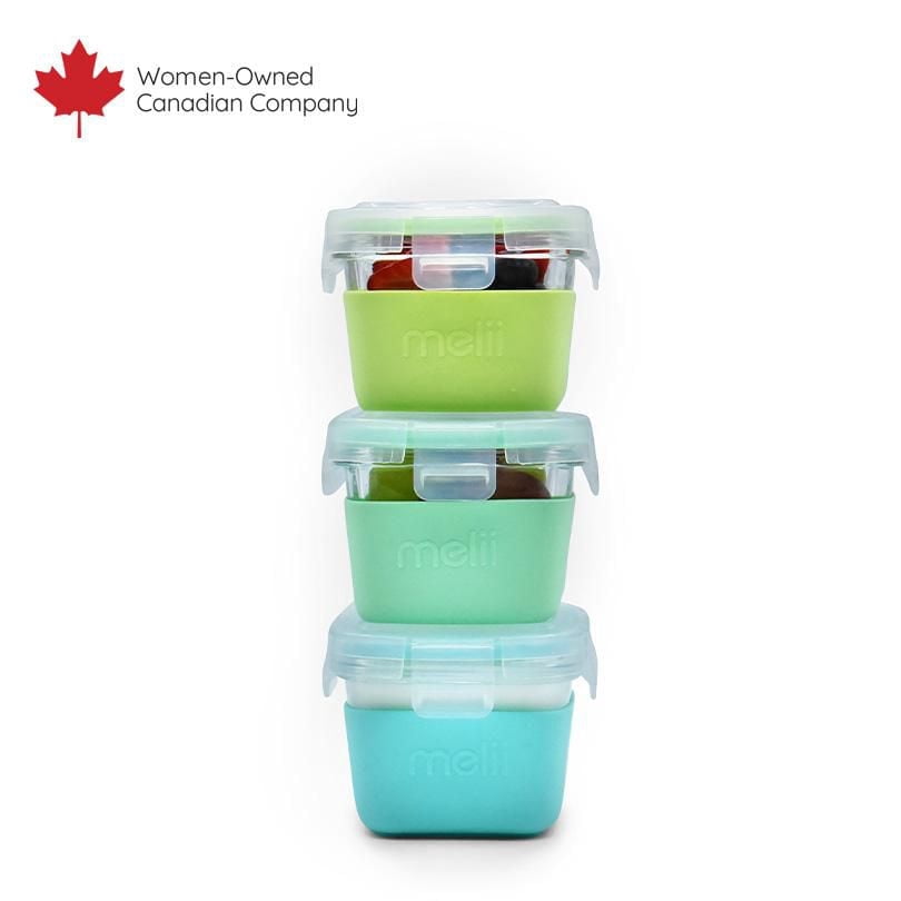 Melii Contenants Alimentaire en Verre avec Housse en Silicone 3pk