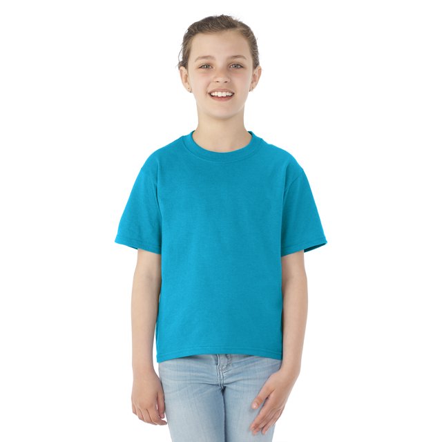 Jerzees Youth DRI-POWER Active Short Sleeve Crew T-Shirt, M, California Blue