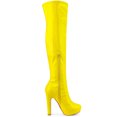 thumbnail image 3 of Unique Bargains Women's Platform Chunky Over Knee High Boot Yellow (Size 9), 3 of 7