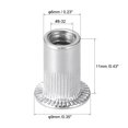 thumbnail image 2 of Unique Bargains #8-32 Rivet Nuts Aluminium Alloy Knurled Flat Head Threaded Insert Nut Silver 100 pcs, 2 of 5