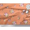 thumbnail image 3 of Soimoi Orange polyester Crepe Fabric Leaves,Small Circle & Floral Printed Fabric 1 Yard 52 Inch Wide, 3 of 3