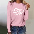 thumbnail image 2 of Pisexur Hauts pour Femmes Mode d'Automne T-Shirt à Imprimé Graphique Cœur Col Rond Manches Longues Chemises pour Femmes Chic Décontracté Hauts de Sortie Confort Polyvalent Blouses Légères, 2 of 5