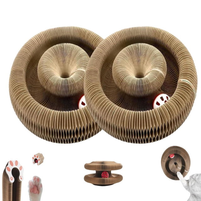 POINTERTECK Kitty Kurlz Cat Toy Cat Accordion Toy Accordion Cat Toy Organ Cat Scratch Board Foldable Accordion Cat Toy Cat Accordion Toy with Ball