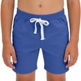 thumbnail image 2 of HOZADOIE Boys Basketball Shorts Pure Cotton Spring Summer Solid Color Elastic Drawstring Waist Breathable Casual Athletic Shorts with Pockets 1-11 Years, 2 of 6
