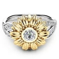 thumbnail image 1 of EGNMCR Rings Exquisite Women's Two Tone Floral Ring Round Sunflower Jewel ring, 1 of 5