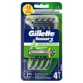 thumbnail image 2 of Gillette Sensor3 Sensitive Men's Disposable Razor, 4 Razors, 2 of 17