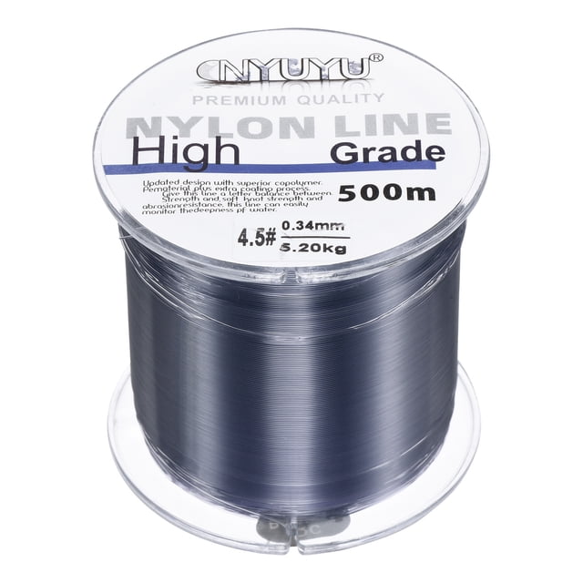 Uxcell 547Yard 12Lb Fluorocarbon Coated Monofilament Nylon Fishing Line Grey