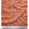 thumbnail image 1 of Soimoi Cotton Cambric Fabric Paisley Block Printed Fabric 1 Yard 56 Inch Wide, 1 of 3