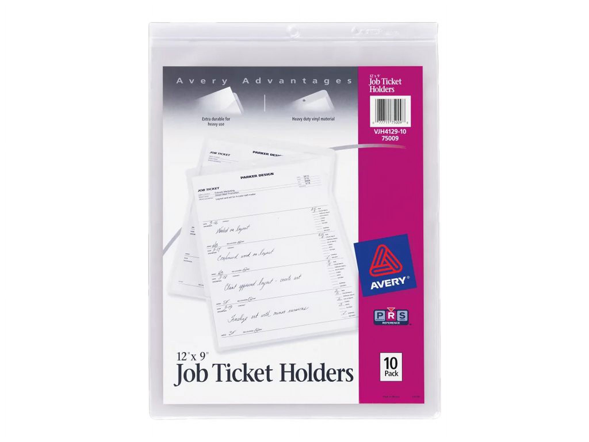 Avery Heavyweight Clear Job Ticket Holder ,HOLDER,JOB,12X9,10/PK