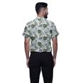 thumbnail image 3 of BESTMAN Chemise en Coton pour Hommes à Manches Courtes Imprimée Col Mandarin Chemise Décontractée, 3 of 5