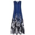 thumbnail image 2 of zanvin Robes d'Invitée de Mariage pour Femmes, Robe Longue Sans Manches Ample à Col en V Imprimée de Style Rétro pour Femmes, 2 of 5