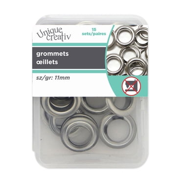 UNIQUE CREATIV 11 mm (0.43 in) Silver Grommets - 15 pcs