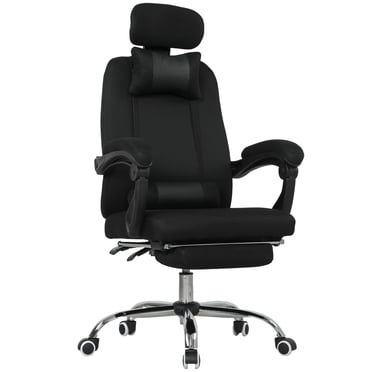 Vinsetto Office Desk Chair, Swivel Computer Chair with Footrest, Black