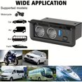 thumbnail image 4 of LEEYNEER Dual Cigarette Lighter Splitter Power Adapter with 3 USB Ports - Fast Charging  12V/24V Compatibility  Fit for Cars  RVs  and Boats - Black Glossy Finish with Mounting Screws and, 4 of 6