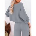 thumbnail image 5 of ORUYROP Ensemble de Pull 2 Pcs pour Femmes Haut Court à Manches Longues et Pantalon Large, 5 of 5