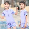 thumbnail image 2 of Pisexur Girls and Boys One Piece Rash Guard Swimsuit Kid Water Sport Short Swimsuit UPF 50+ Sun Protection Bathing Suits 1-16 Years, 2 of 7