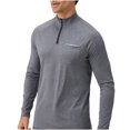 thumbnail image 4 of RXIRUCGD Chemise Décontractée à Manches Longues pour Hommes, Couleur Unie, Col Rabattu avec Fermeture Éclair, Gris, Taille : TG, 4 of 8