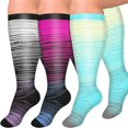 thumbnail image 1 of SUTENGDA 3 Pairs Plus Size Compression Socks for Women Men Wide Calf 20-30 mmHg Extra Large for Circulation Support Recovery XXL, 1 of 6