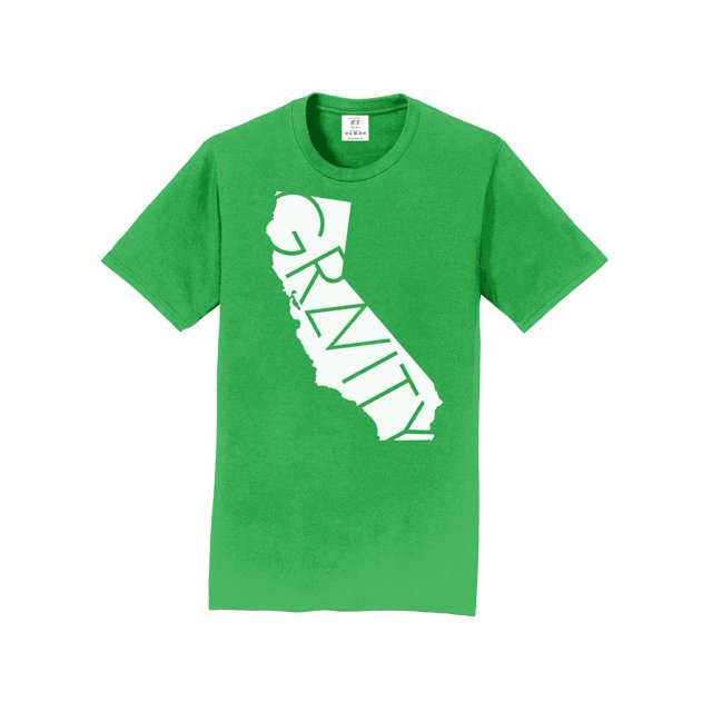 Gravity TradIng T-Shirt à Manches Courtes Cali - Vert Kelly Pro - Logo Blanc - Petit