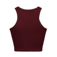 thumbnail image 5 of Hauts Courts Unis Débardeur pour Femme Couleur Sans Manches Col Rond Blouse pour Femme, 5 of 5