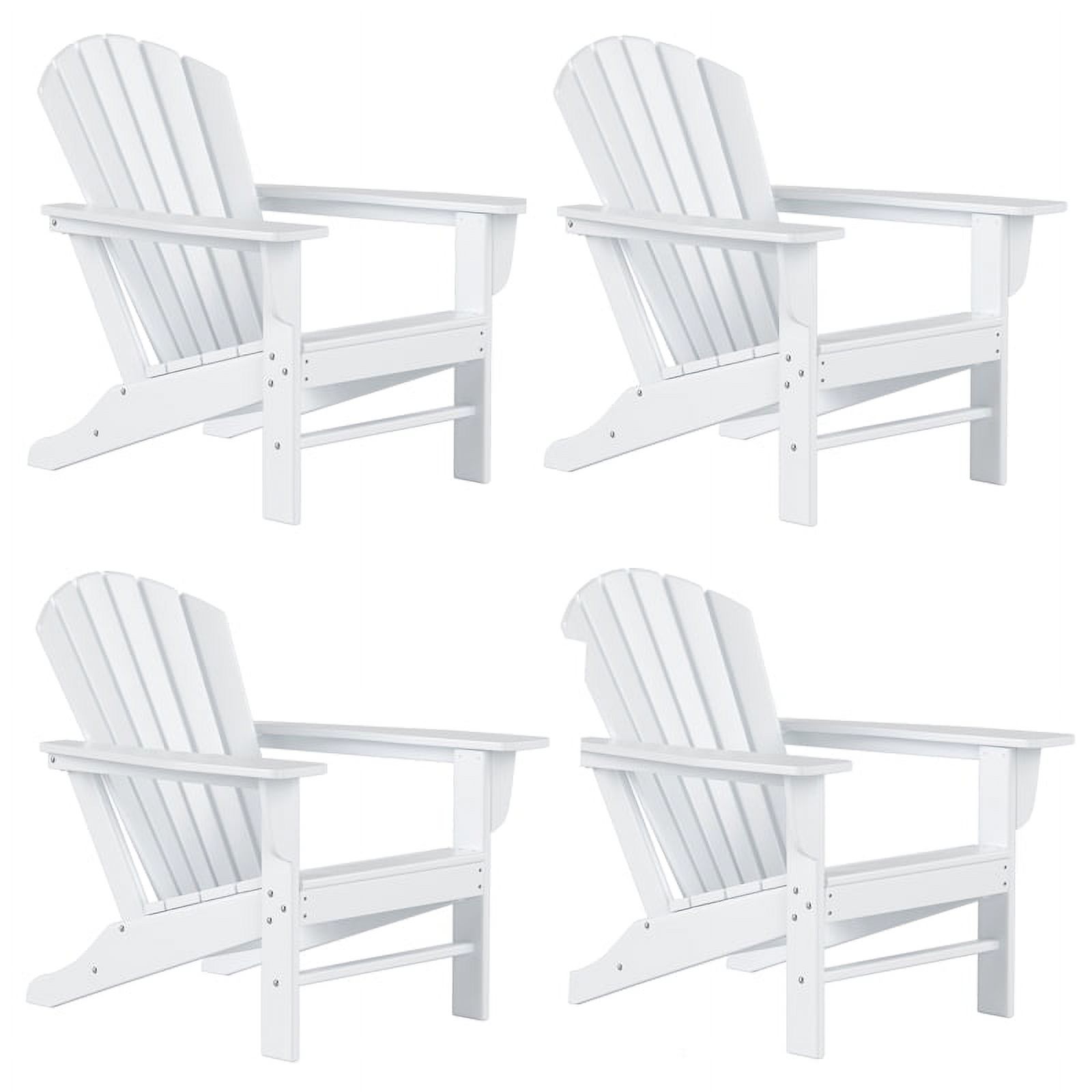 Chaise Adirondack Classique d'Extérieur (Ensemble de 4) en Blanc