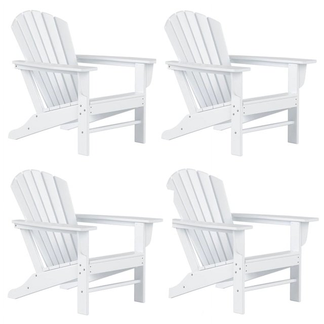Chaise Adirondack Classique d'Extérieur (Ensemble de 4) en Blanc