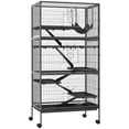 thumbnail image 1 of PawHut 6-Tier Rolling Small Animal Cage Play House, Deluxe Rabbit Cage, 1 of 10