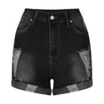 thumbnail image 2 of Birdeem Womens Denim Button Zipper Short Summer Mid Waist Stretchy Pockets Jean Shorts, 2 of 7