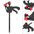 thumbnail image 1 of 6PCS 91mm Wood Working Bar F Clamp Clamps Grip Ratchet Quick Release Fixed, 1 of 9