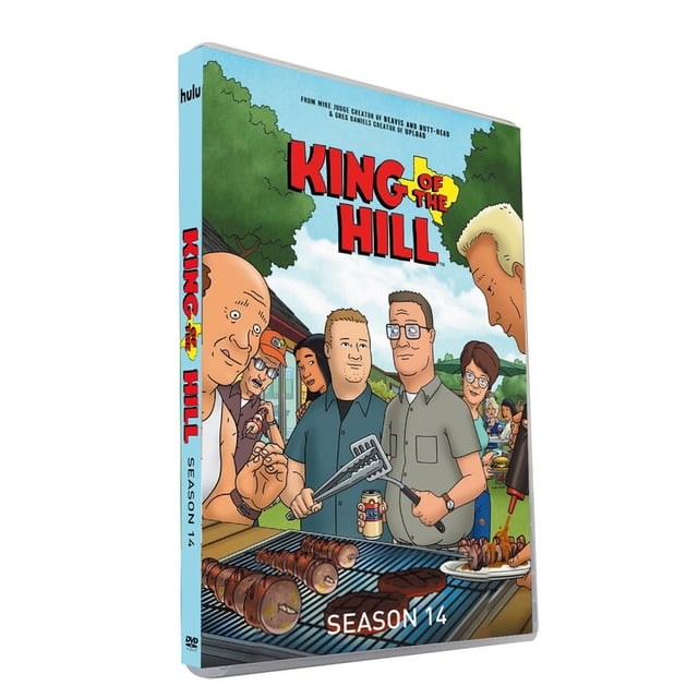 King of the Hill Saison 14 (DVD) Neuf. Étui DVD standard Centré à l'Avant avec Pochette Imprimée Montrant le Titre et le Numéro de Saison sur la Couverture et le Colonne; Ensemble de DVD de Saison 14 Sans Marque et Sortie de sitcom Animée, Souvent Gardé sur les Étagères des Collectionneurs.