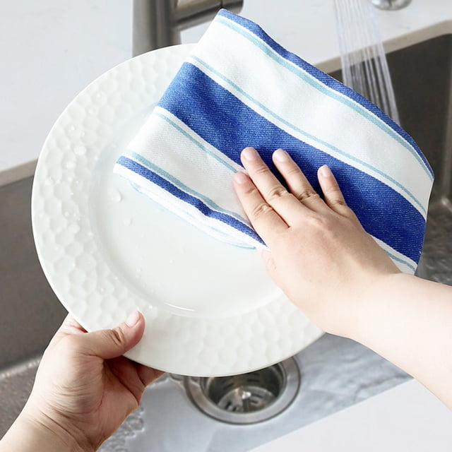 Colour Woven Striped Tea Towel Home Kitchen Fabric Towel Cloths