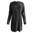 thumbnail image 4 of QTBIUQ Women Zipper V Neck Long Sleeve Fashion Solid Color Sheath Mini Sweater Dress, 4 of 4