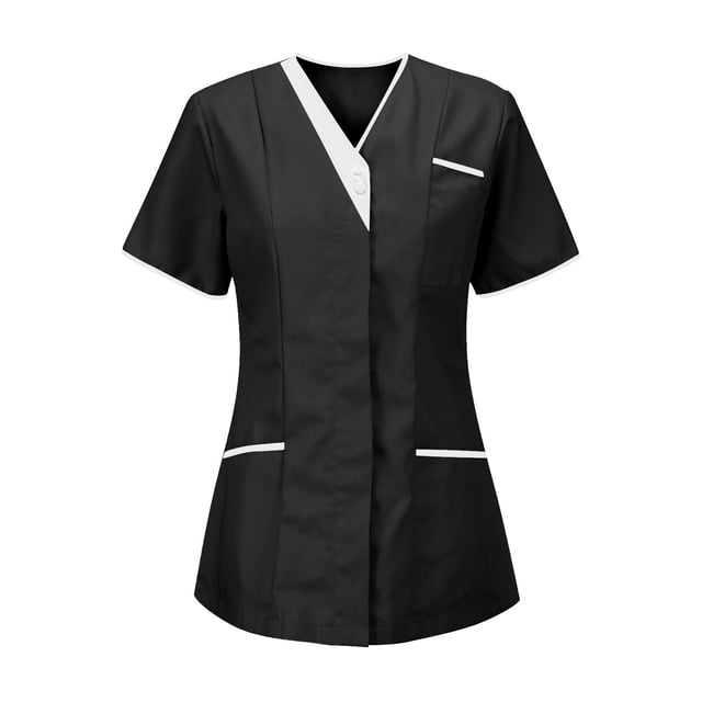 XZNGL Womens Nurses Tunic Uniform Clinic Carer V-Neck Protective Clothing Tops