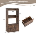 thumbnail image 3 of Gymax Bookcase w/ Drawer 3-Tier Open Shelf Anti-Toppling Kits for Living Room Coffee, 3 of 9