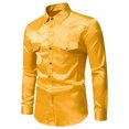 thumbnail image 2 of XZNGL Chemise en Denim Homme Décontractée Unie Mode Sport à Rayures Double Poche Manches Longues à Boutons-Pression Chemise Chemise pour Homme Décontractée, 2 of 9