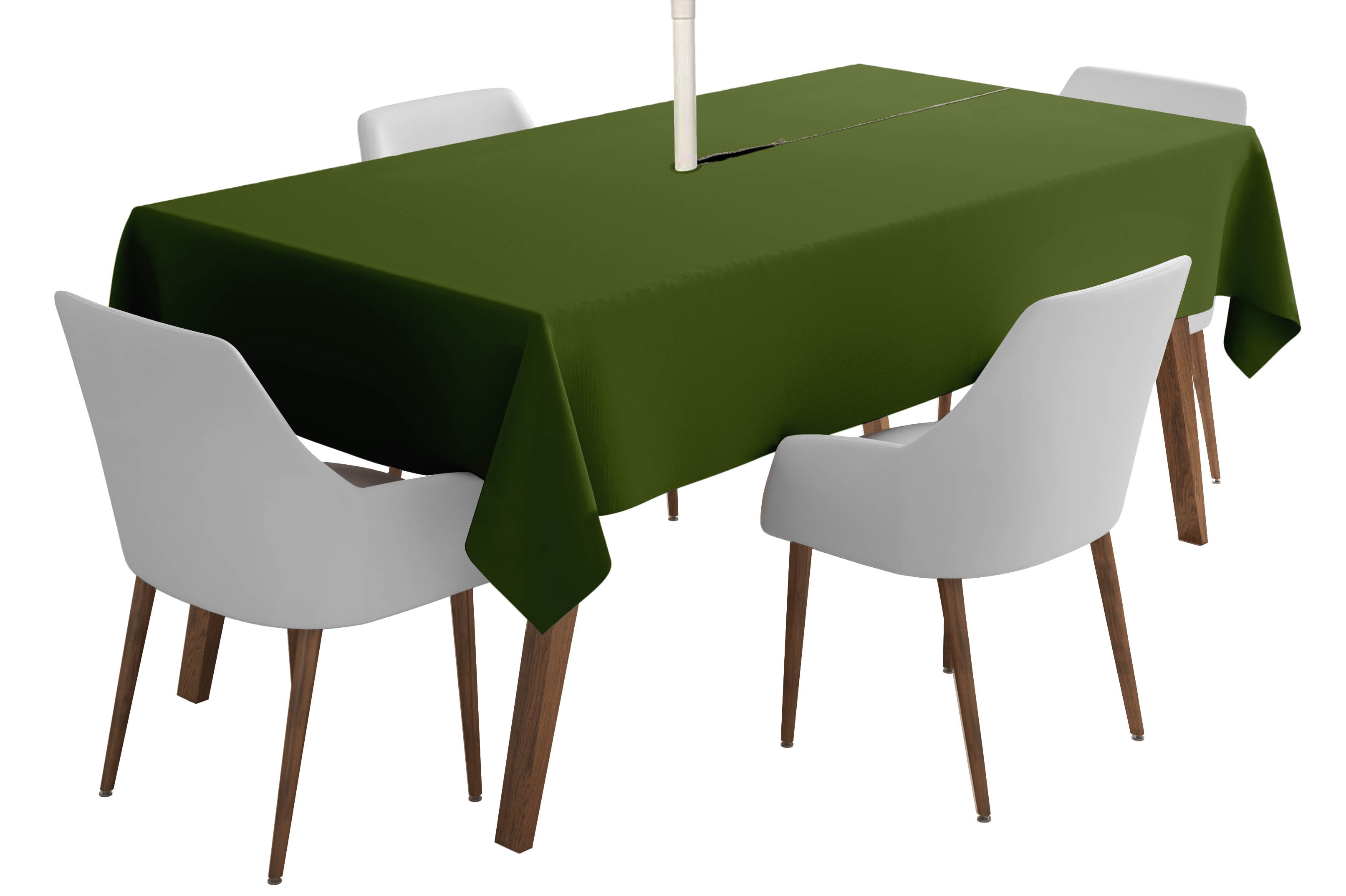 Vargottam Indoor/OutdoorTablecloth58" x 58" Inch Square Tablecloth with Umbrella Hole & Zipper, Waterproof Patio Table Cloths, Spring/Summer Table Covers for Backyard /BBQs -Dark Green