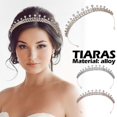 thumbnail image 2 of Couronne en Strass Couronne de Mariée Diadème de Mariage Alliage Cheveux pour Femmes M9U5, 2 of 9
