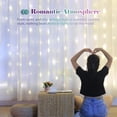 thumbnail image 2 of Yeacher 10 X 10FT 300LEDs Curtain String Lights Curtain Fairy Lights Copper Wire Waterfall Lights with 4 Music & 8 Modes Remote Control for Wedding Party Home Christmas Decorative Hanging Lights, 2 of 8