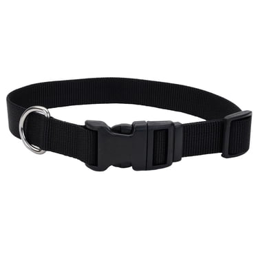 Pet Attire by Coastal Small 8-12" Black Adjustable Buckle Dog Collar