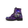 thumbnail image 1 of UKAP Women Leather Boot Floral Short Bootie Lace Up Ankle Boots Work Booties Waterproof Purple Alice 7.5, 1 of 6