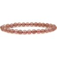 thumbnail image 1 of Natural Strawberry Quartz Gemstone 6mm Round Beads Stretch Bracelet 7" Unisex, 1 of 2