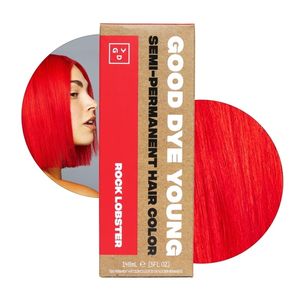 Good Dye Young Semi Permanent Red Hair Dye (Rock Lobster) - UV Protective Temporary Hair Color Lasts 15-24+ Washes - Conditioning Red Hair Dye
