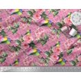 thumbnail image 3 of Soimoi Poly Georgette Fabric Bird,Leaves & Rose Floral Decor Fabric Printed Yard 52 Inch Wide, 3 of 3