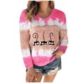thumbnail image 2 of Hauts d'Été pour Femmes Imprimé à Nouer Patchwork T-Shirt à Col Rond T-Shirt Décontracté Blouse Hauts Blouses Grande Taille pour Femmes en Liquidation, 2 of 7