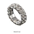 thumbnail image 3 of Maytalsory Deluxe Stretch Crystal Ring Unique For Statement Of Love Fashionable Inlaid Ring silver 2 rows 1Set, 3 of 6