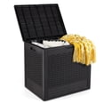thumbnail image 1 of Gymax 25 Gallon Outdoor Storage Box PP Deck Container w/Rattan Patterns & Lockable Lid Brown, 1 of 10