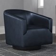 thumbnail image 2 of Comfort Pointe Gaven Midnight Blue Faux Leather Wood Base Swivel Chair, 2 of 2