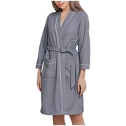Rbaofujie Plus Size Pajamas for Women Set Women's Thick Flannel Beibei Velvet Splicing Extended Poluoge Nightgown Long Pajama Bathrobe Nursing Nightgown