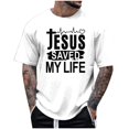 thumbnail image 3 of T-shirts pour Hommes Manfinity LEGND Slogan Graphique Décontracté T-Shirt à Manches Courtes pour Usage Quotidien, 3 of 3
